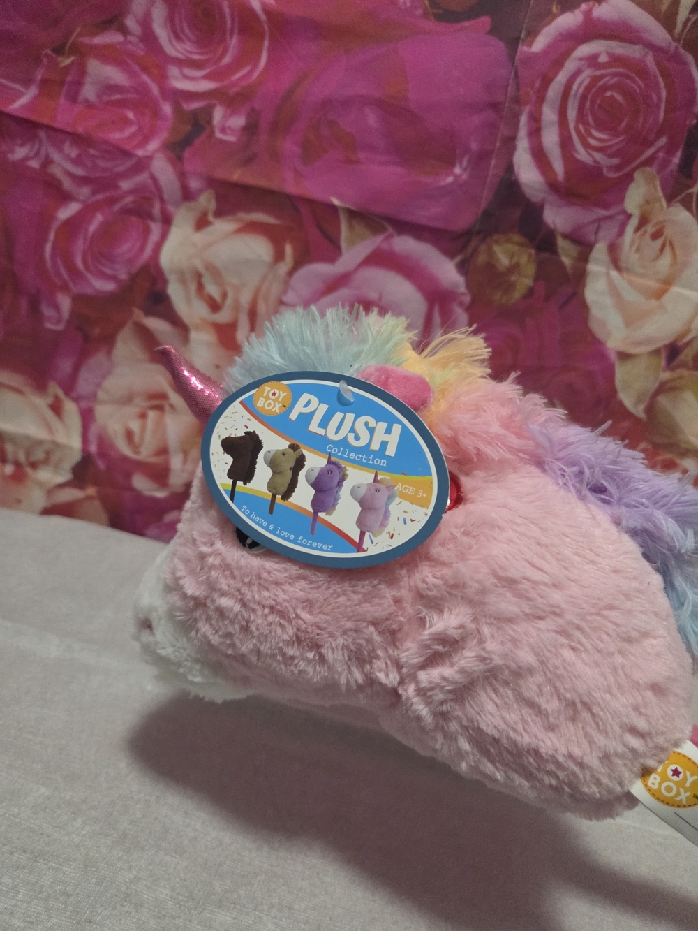 Plush Collection Pink Rainbow Unicorn Plush Pony Horse Musical Stick